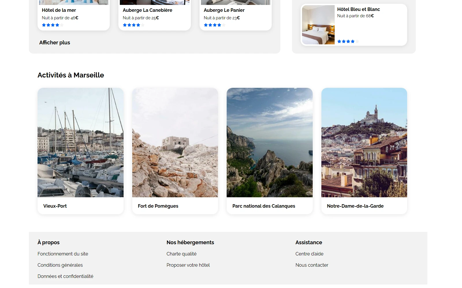 Bloc Activités du site Booki